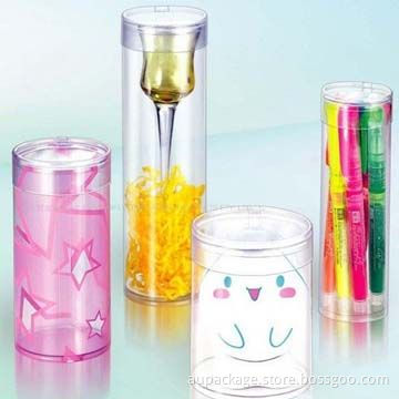 Plastic box with soft crease, cylindrical shape, take a variety of items can be installed